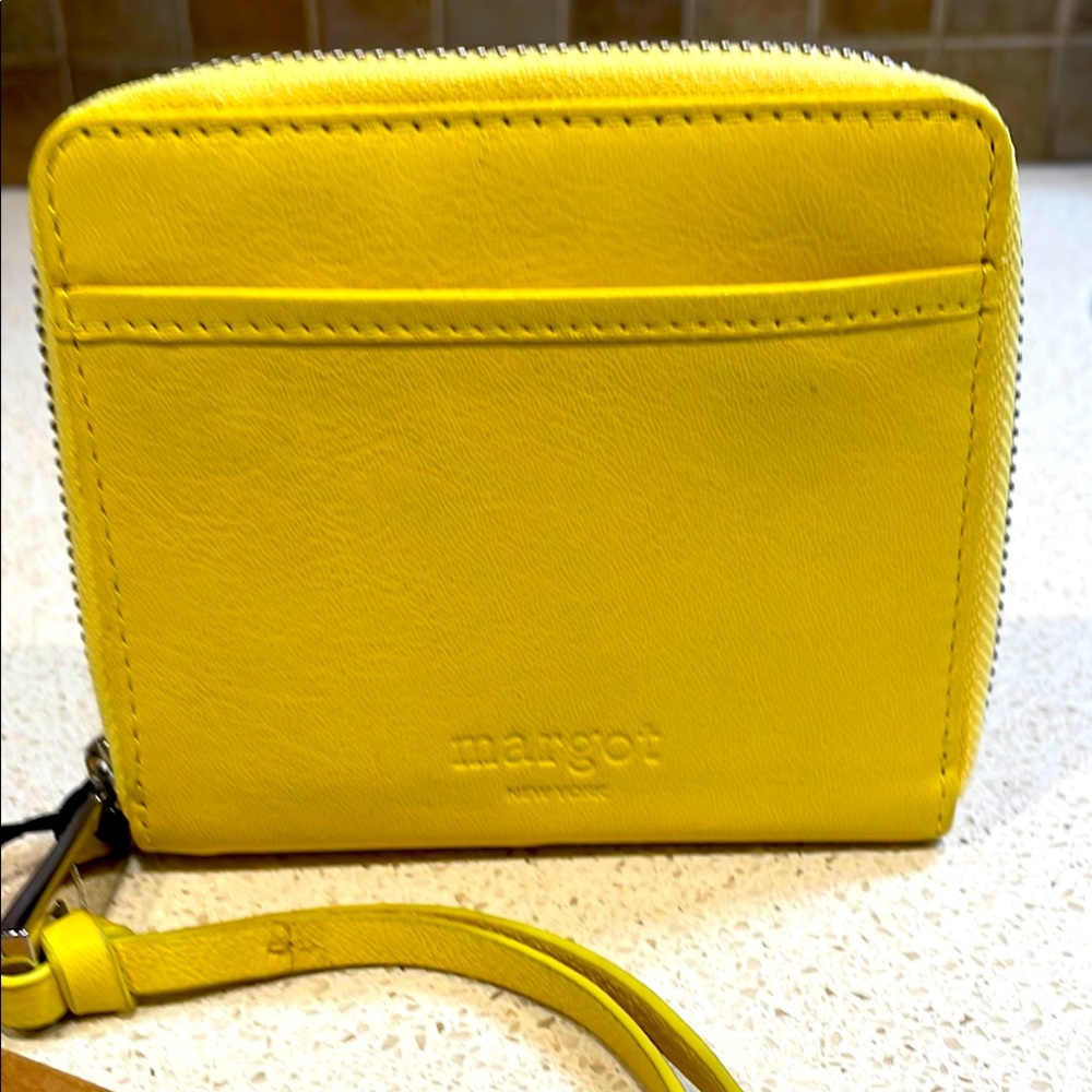 Margot New York Yellow Leather Wristlet/Wallet MSRP $100